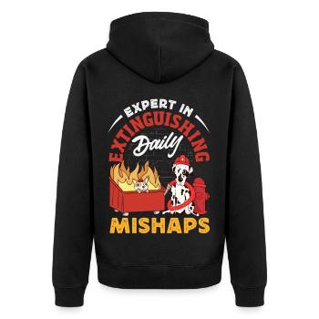 Dumpster Fire Response Team Leader - Unisex Premium Organic Zip Hoodie - black - Back - Nico (187cm)