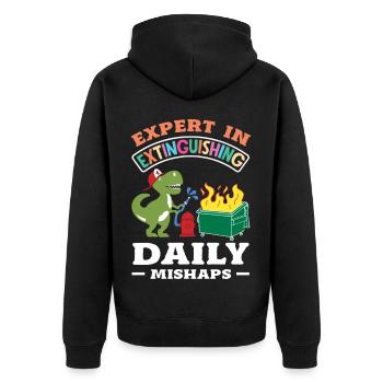 Dumpster Fire Response Team Leader - Unisex Premium Organic Zip Hoodie - black - Back - Nico (187cm)