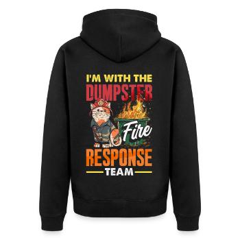 Dumpster Fire Response Team Leader - Unisex Premium Organic Zip Hoodie - black - Back - Nico (187cm)