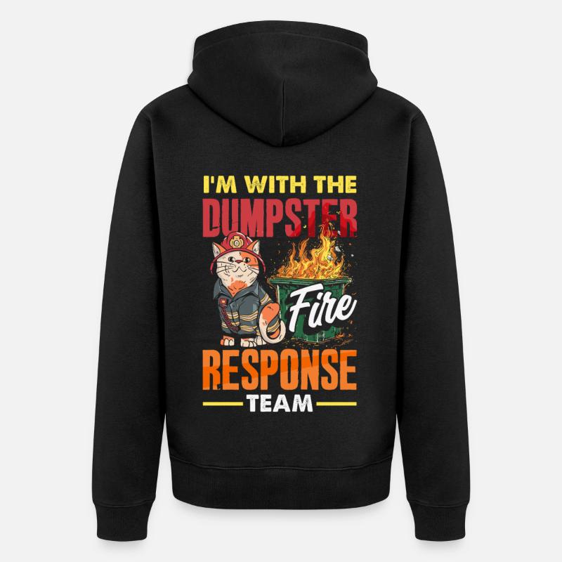 Müllcontainer Fire Response Team Leader - Unisex Premium Bio Zip Hoodie - Schwarz