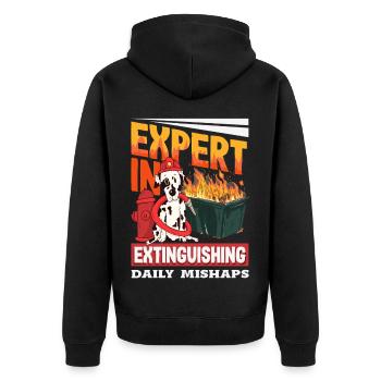 Dumpster Fire Response Team Leader - Unisex Premium Organic Zip Hoodie - black - Back - Nico (187cm)