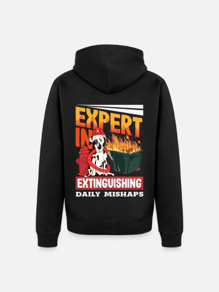 Müllcontainer Fire Response Team Leader - Unisex Premium Bio Zip Hoodie - Schwarz