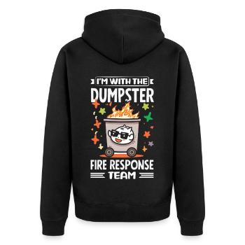 Dumpster Fire Response Team Leader - Unisex Premium Organic Zip Hoodie - black - Back - Nico (187cm)