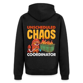 Dumpster Fire Response Team Leader - Unisex Premium Organic Zip Hoodie - black - Back - Nico (187cm)