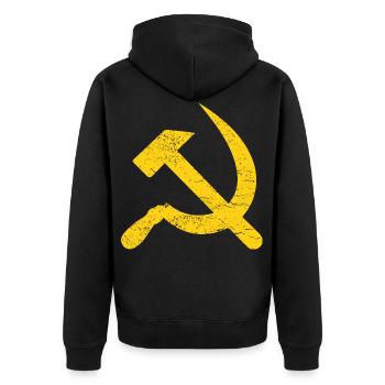 Cadeau de marteau et faucille URSS Russie Poutine - Veste à capuche bio Premium Unisexe - noir - Dos - Nico (187cm)