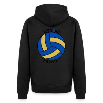 Volleyball Leidenschaft Volleyball - Unisex Premium Organic Zip Hoodie - black - Back - Nico (187cm)