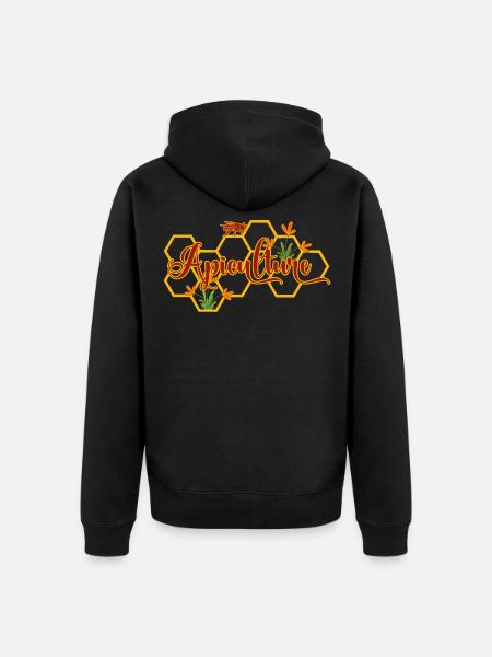Apiculture cadeau apiculteur alvéoles et abeille - Veste à capuche bio Premium Unisexe - noir