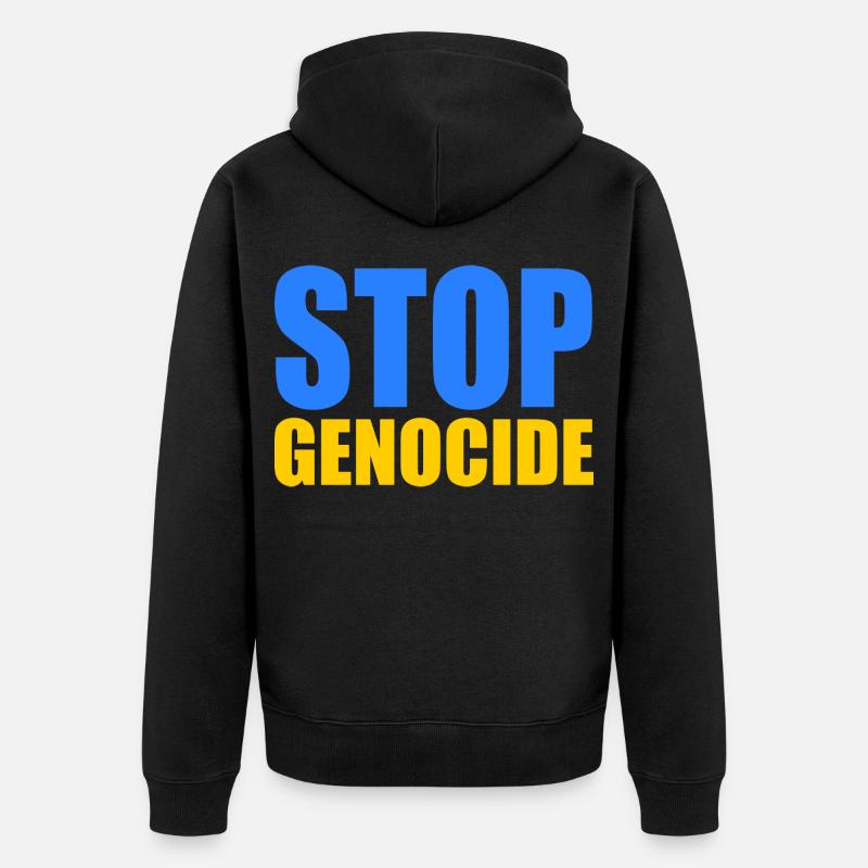 Stop genocide - Veste à capuche bio Premium Unisexe - noir