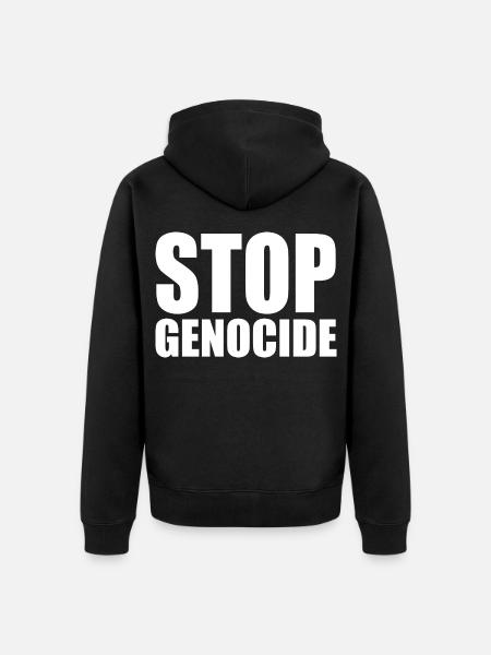 Stop genocide - Unisex Premium Organic Zip Hoodie - black