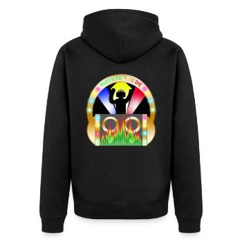 Disco Party DJ - Unisex Premium Organic Zip Hoodie - black - Back - Nico (187cm)