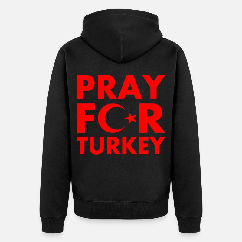 Pray for turkey - Veste à capuche bio Premium Unisexe - noir