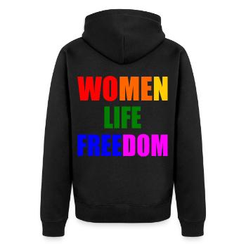 Women life freedom - Veste à capuche bio Premium Unisexe - noir - Dos - Nico (187cm)