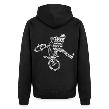 BMX Vélo Stunt Typographie Vélo Homme BMX - Veste à capuche bio Premium Unisexe - noir - Dos - Nico (187cm)
