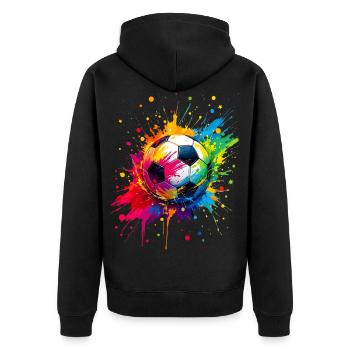 Foot football ballon fan passionné supporter - Veste à capuche bio Premium Unisexe - noir - Dos - Nico (187cm)