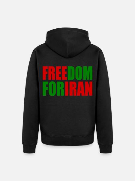 Freedom for iran - Unisex Premium Organic Zip Hoodie - black