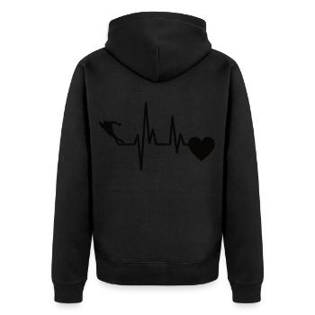 Eisschnelllauf Schlittschuh Eiskunstlaufen Eislauf - Unisex Premium Bio Zip Hoodie - Schwarz - Hinten - Nico (187cm)