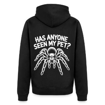 Vogelspinne Tarantel lustiger Spruch - Unisex Premium Bio Zip Hoodie - Schwarz - Hinten - Nico (187cm)