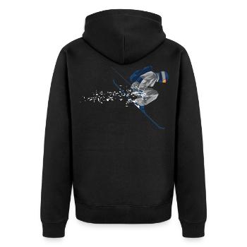 Skifahrer Schnee - Unisex Premium Bio Zip Hoodie - Schwarz - Hinten - Nico (187cm)
