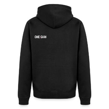LOGO ONE&GAIN RAP GRAFITTI BLANC ET ROUGE - Veste à capuche bio Premium Unisexe - noir - Dos - Nico (187cm)