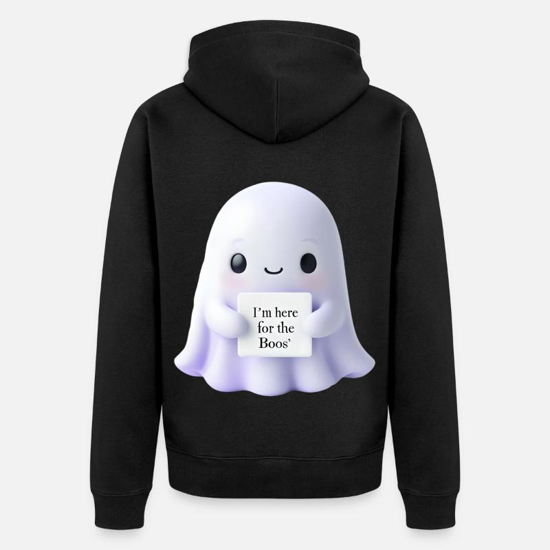 Halloween Spruch Geist Geschenkidee - Unisex Premium Bio Zip Hoodie - Schwarz