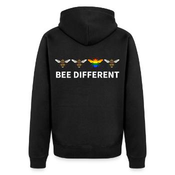 Abeille Différente Rainbow Bee Gay Pride Homo LGBT Abeilles - Veste à capuche bio Premium Unisexe - noir - Dos - Nico (187cm)