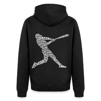 Baseball Baseballer Garçons Joueur de Baseball - Veste à capuche bio Premium Unisexe - noir - Dos - Nico (187cm)