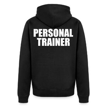 Personal trainer - Veste à capuche bio Premium Unisexe - noir - Dos - Nico (187cm)