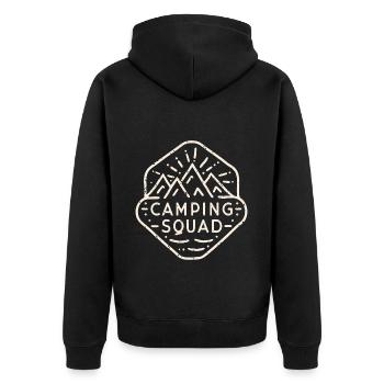Camping camp squad camper group - Unisex Premium Organic Zip Hoodie - black - Back - Nico (187cm)