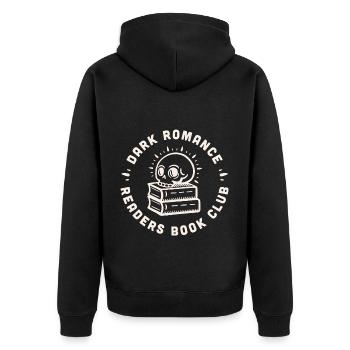Dark Romance Totenkopf Buchclub und Bücher - Unisex Premium Bio Zip Hoodie - Schwarz - Hinten - Nico (187cm)
