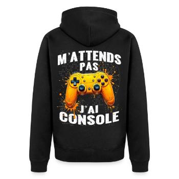 Console jeux vidéo gamer passionné gaming humour - Veste à capuche bio Premium Unisexe - noir - Dos - Nico (187cm)