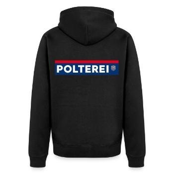 Polterei Sauf Polizei Österreich Polterabend - Unisex Premium Bio Zip Hoodie - Schwarz - Hinten - Nico (187cm)