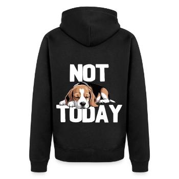 Nicht heute Lustiger Beagle Hund - Unisex Premium Bio Zip Hoodie - Schwarz - Hinten - Nico (187cm)