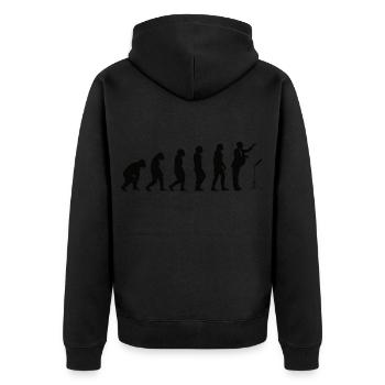 Dirigenten Musiker Band Evolution Dirigent Musik - Unisex Premium Bio Zip Hoodie - Schwarz - Hinten - Nico (187cm)