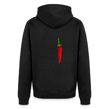 Cool pepperoni with sunglasses - Unisex Premium Organic Zip Hoodie - black - Back - Nico (187cm)