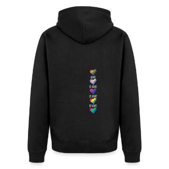 Love Is Love Transgender Diversity Rainbow Gay Lov - Unisex Premium Bio Zip Hoodie - Schwarz - Hinten - Nico (187cm)