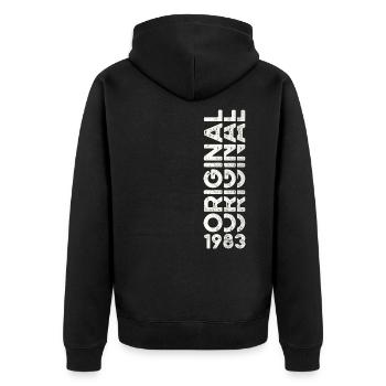 40th Birthday Man Woman Original Vintage 1983 - Unisex Premium Organic Zip Hoodie - black - Back - Nico (187cm)