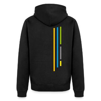 Style Stripes - COLORS Lines / Sporty - Unisex Premium Organic Zip Hoodie - black - Back - Nico (187cm)