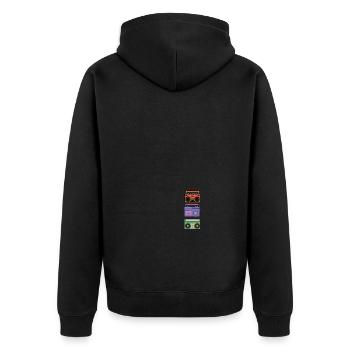 Hip Hop Beat Producer Retro Ghetto Blaster 1990s - Unisex Premium Bio Zip Hoodie - Schwarz - Hinten - Nico (187cm)