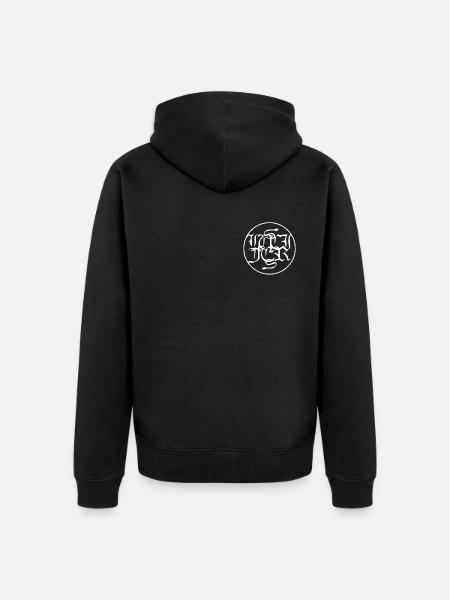lucifer; white - Unisex Premium Bio Zip Hoodie - Schwarz