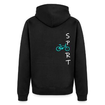 Rad Sport - Unisex Premium Bio Zip Hoodie - Schwarz - Hinten - Nico (187cm)