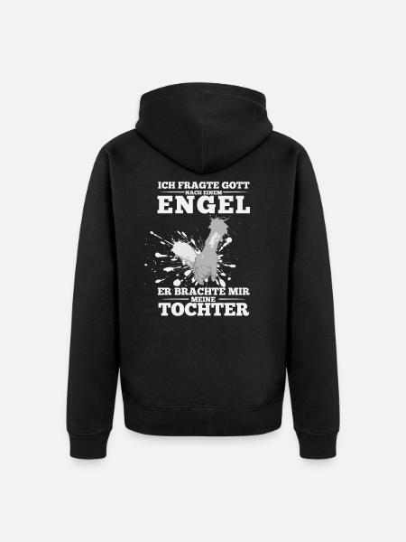 Tochter Engel - Unisex Premium Bio Zip Hoodie - Schwarz