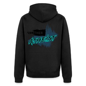 Another Atheist - Unisex Premium Organic Zip Hoodie - black - Back - Nico (187cm)