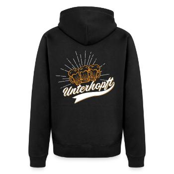 Bier Unterhopft Hopfen Biertrinker Geschenk Weizen - Unisex Premium Bio Zip Hoodie - Schwarz - Hinten - Nico (187cm)