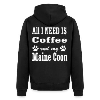 maine coon - Veste à capuche bio Premium Unisexe - noir - Dos - Nico (187cm)