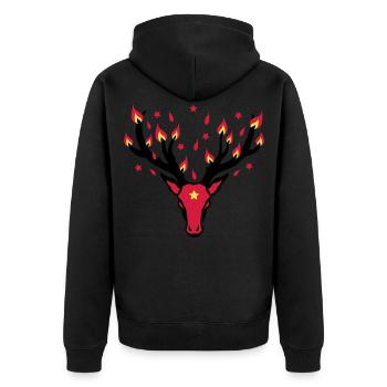 Rudolph bois de cerf feux-3c - Veste à capuche bio Premium Unisexe - noir - Dos - Nico (187cm)
