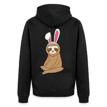 Sloth Lapin Joyeuses Pâques Lapin cadeau - Veste à capuche bio Premium Unisexe - noir - Dos - Nico (187cm)