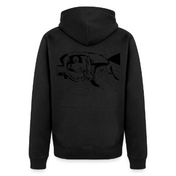 voiture de fantaisie à l'intérieur - Veste à capuche bio Premium Unisexe - noir - Dos - Nico (187cm)