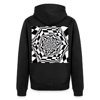 returning cube - Unisex Premium Organic Zip Hoodie - black - Back - Nico (187cm)