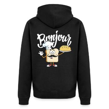 Bonjour Français Toast Pauvre Chevalier T-shirt - Veste à capuche bio Premium Unisexe - noir - Dos - Nico (187cm)