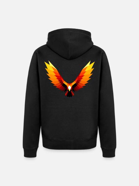 Be Free Firebird 2 Collection - Unisex Premium Organic Zip Hoodie - black